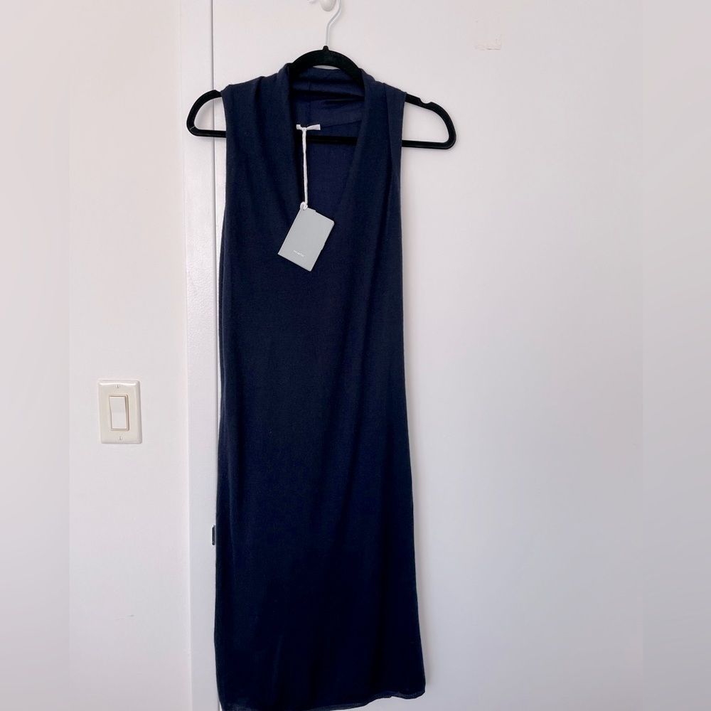 Malo navy cashmere silk blend dress NWT